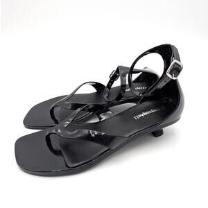 Jeffrey Campbell Gummy Ankle Strap Sandals Women's Black Size US8 EU39